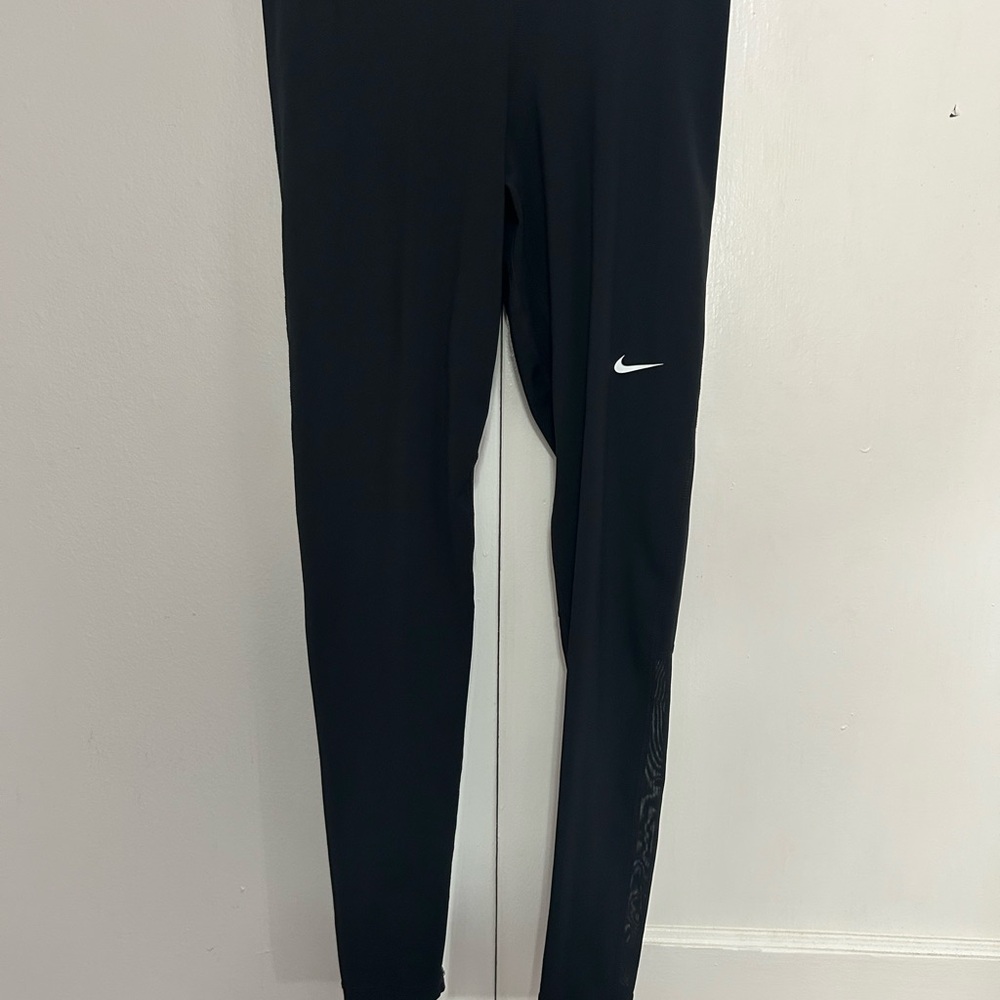 Nike Black Tights with White Swoosh